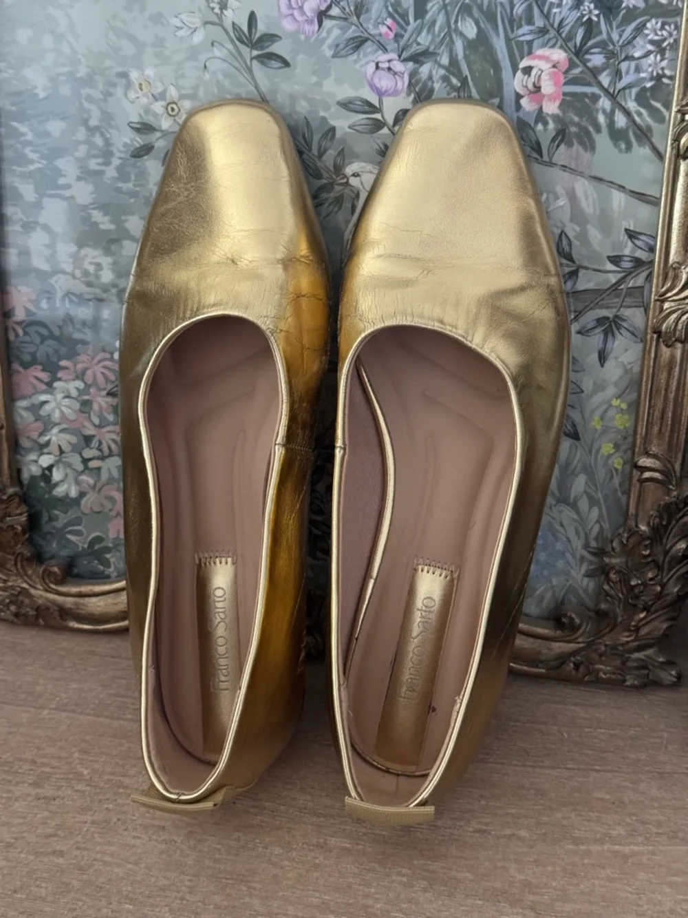 Franco Sarto women's Vana slip-on ballet flats in gold metallic | Size 7